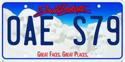 SD license plate 0AES79