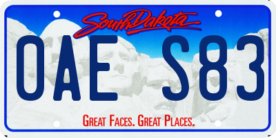 SD license plate 0AES83