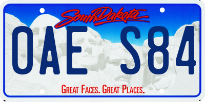 SD license plate 0AES84