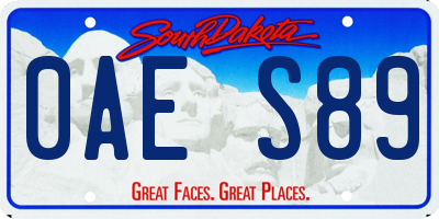 SD license plate 0AES89