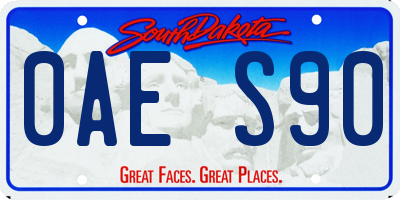 SD license plate 0AES90