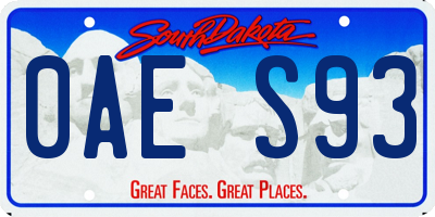 SD license plate 0AES93