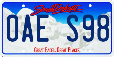 SD license plate 0AES98