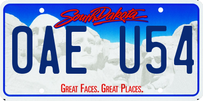 SD license plate 0AEU54