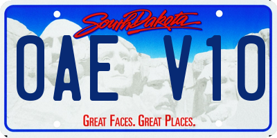 SD license plate 0AEV10