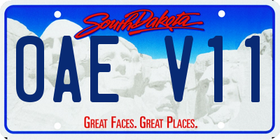 SD license plate 0AEV11