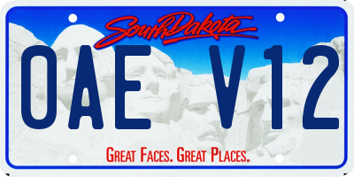 SD license plate 0AEV12