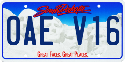 SD license plate 0AEV16