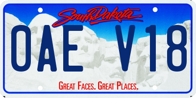 SD license plate 0AEV18