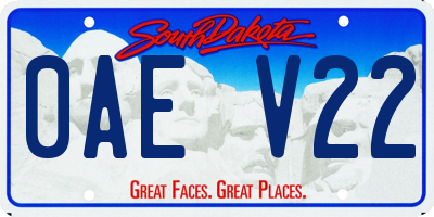 SD license plate 0AEV22