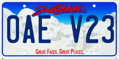 SD license plate 0AEV23