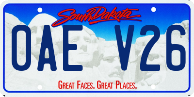 SD license plate 0AEV26