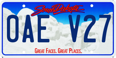 SD license plate 0AEV27