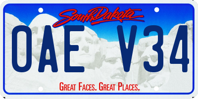 SD license plate 0AEV34