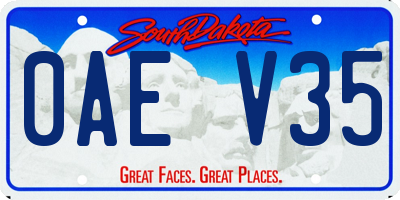 SD license plate 0AEV35