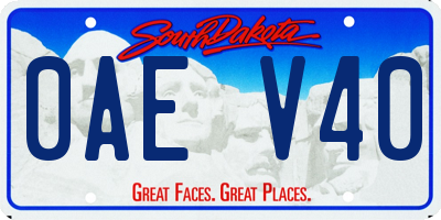 SD license plate 0AEV40