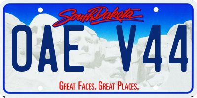 SD license plate 0AEV44