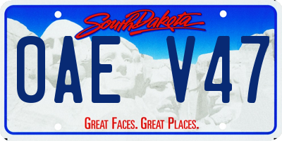 SD license plate 0AEV47