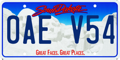 SD license plate 0AEV54