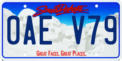 SD license plate 0AEV79