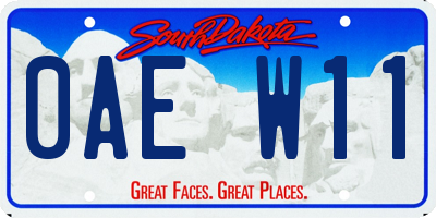 SD license plate 0AEW11