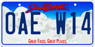 SD license plate 0AEW14