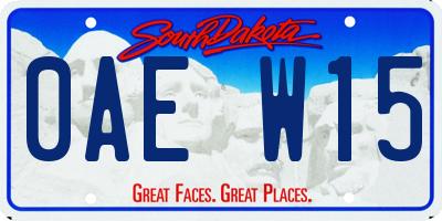 SD license plate 0AEW15