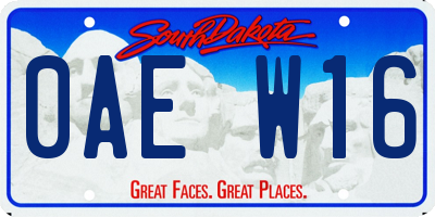 SD license plate 0AEW16