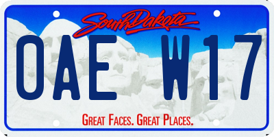 SD license plate 0AEW17