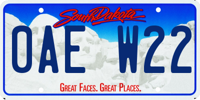 SD license plate 0AEW22