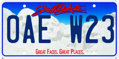 SD license plate 0AEW23