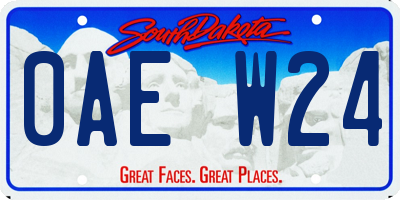 SD license plate 0AEW24