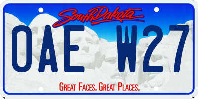 SD license plate 0AEW27