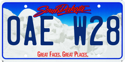 SD license plate 0AEW28