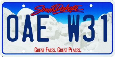 SD license plate 0AEW31