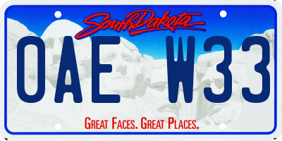 SD license plate 0AEW33