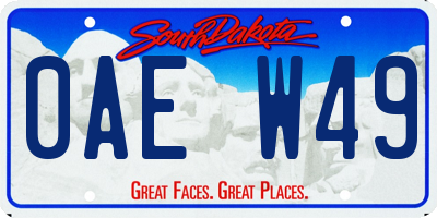 SD license plate 0AEW49