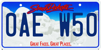 SD license plate 0AEW50