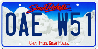 SD license plate 0AEW51