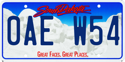 SD license plate 0AEW54