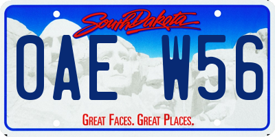 SD license plate 0AEW56