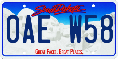 SD license plate 0AEW58