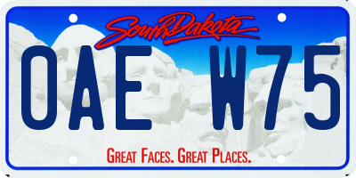 SD license plate 0AEW75