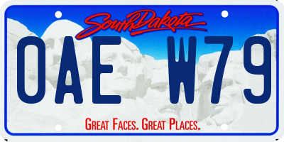 SD license plate 0AEW79