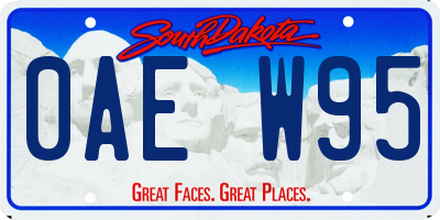 SD license plate 0AEW95