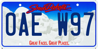 SD license plate 0AEW97