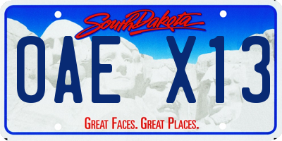 SD license plate 0AEX13