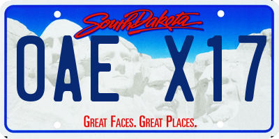 SD license plate 0AEX17