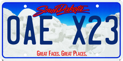 SD license plate 0AEX23