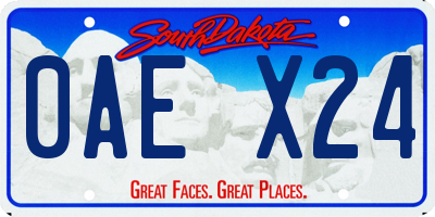 SD license plate 0AEX24